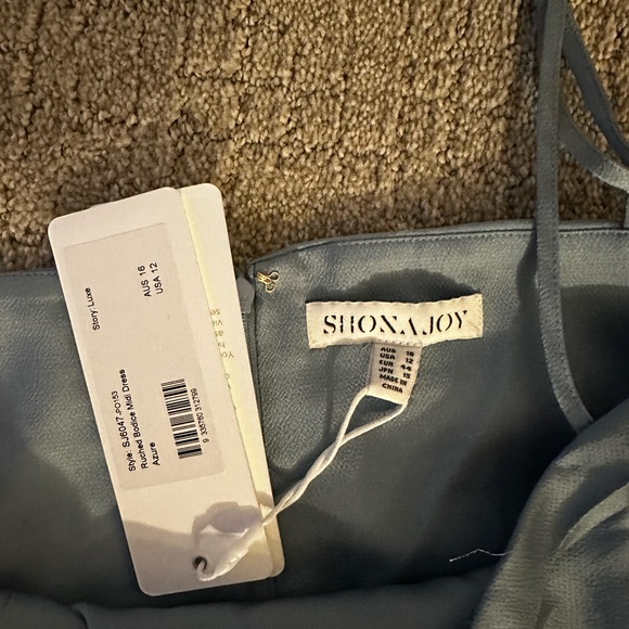 Shona Joy luxe ruched bodice midi dress in color Azure - Picture 9 of 12